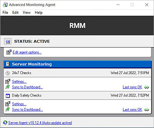 RMM Monitor Status